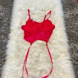 Hot pink Tie-up Crop top